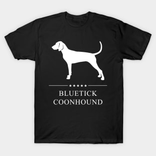 Bluetick Coonhound Dog White Silhouette T-Shirt